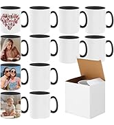 Sublimation Mugs, 12 Pack Premium Coffee Mugs, 11 Oz White Ceramic Photo Cups with Box, Christmas...