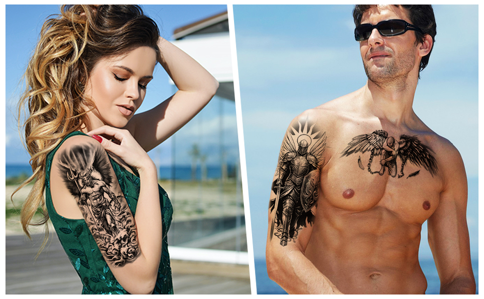 Angel and Demon Fake Tattoo