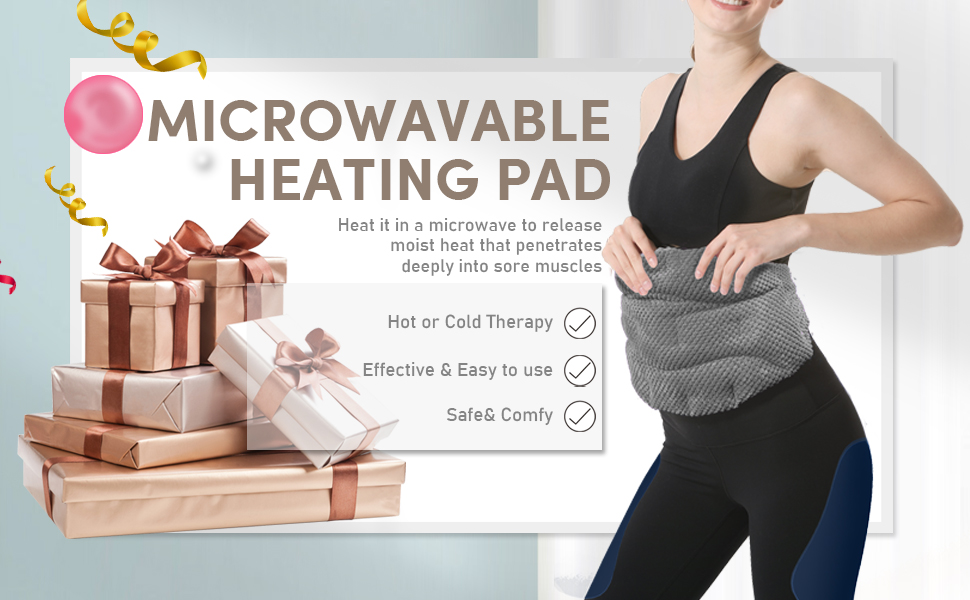 uncn Microwave Heating Pad for Lower Back Pain Relief Heated Neck and Shoulder Wrap