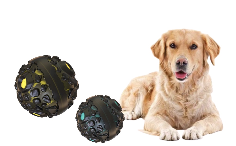 Dog Chew Toys, Funny Giggle Sounds Wobble Wag Meteorite Ball, Squeaky