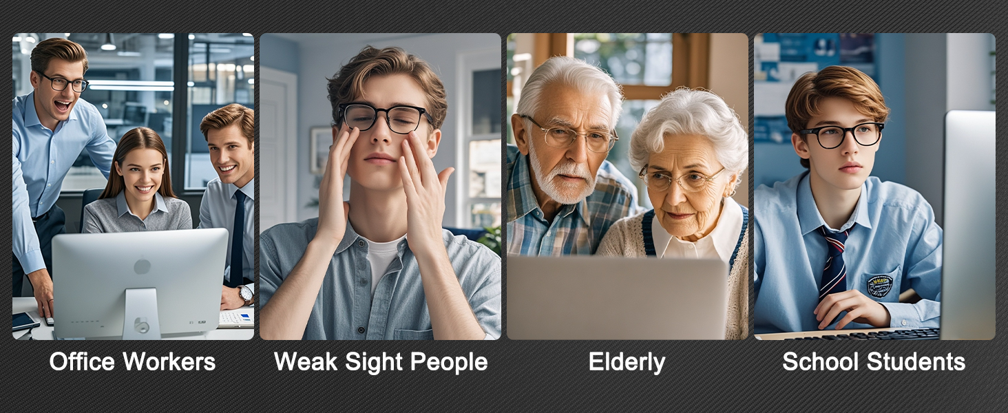 QUASIO Large Print Backlit Keyboard, Quiet Wired USB