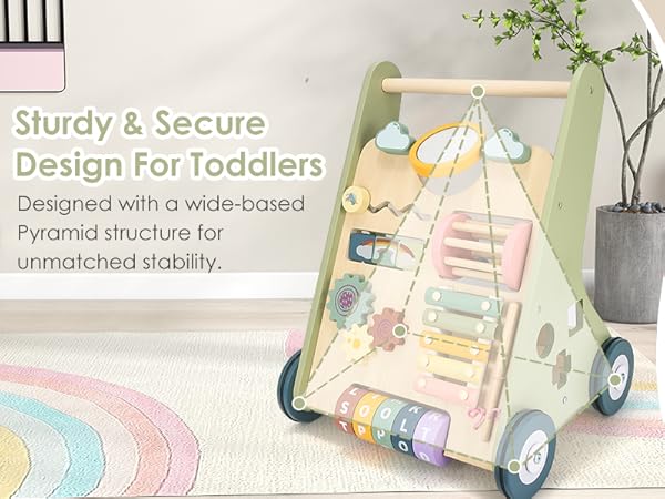 Our push and pull learning activity toy are crafted from FSC certified 100% natural solid wood.