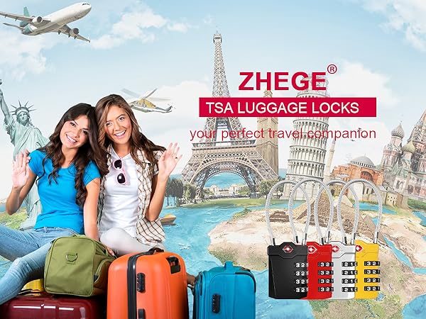 ジョン　フライトバゲージ Amazon.com: ZHEGE TSA Approved Locks for Luggage, Cable