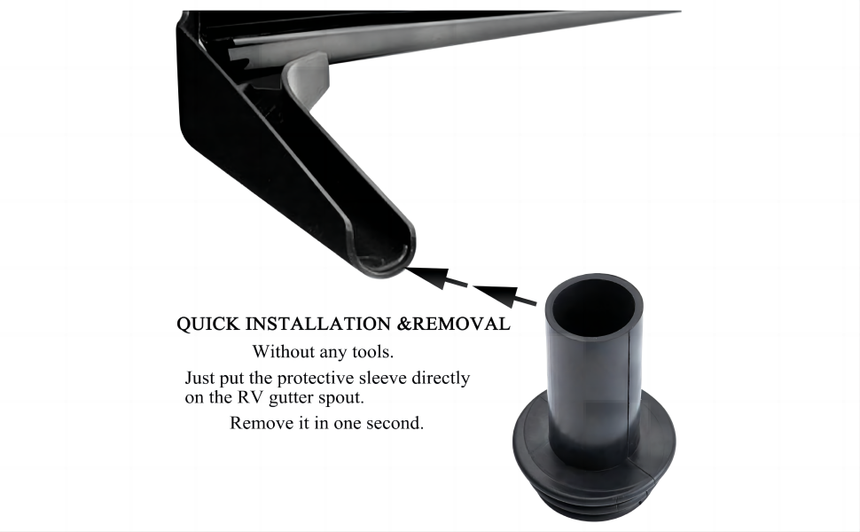 RV Cover Protector Sleeve RV Gutter Spout Cover System for