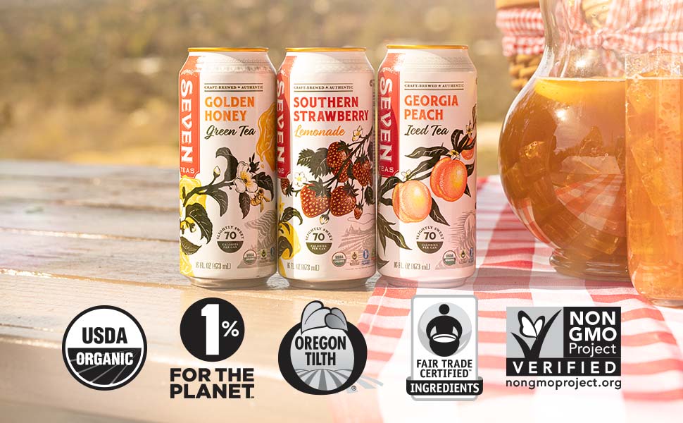 Seven Teas Organic Iced Tea and Lemonade. See Comparison Chart for certification dates