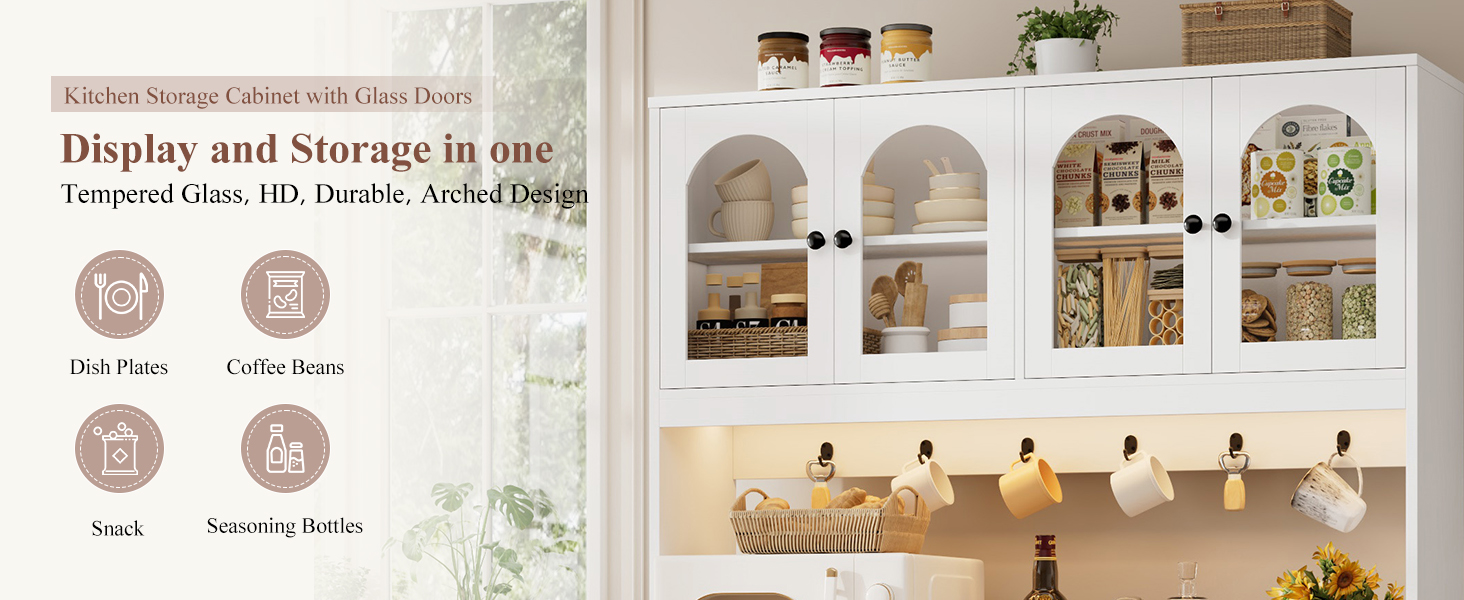 storage cabinet with glass doors