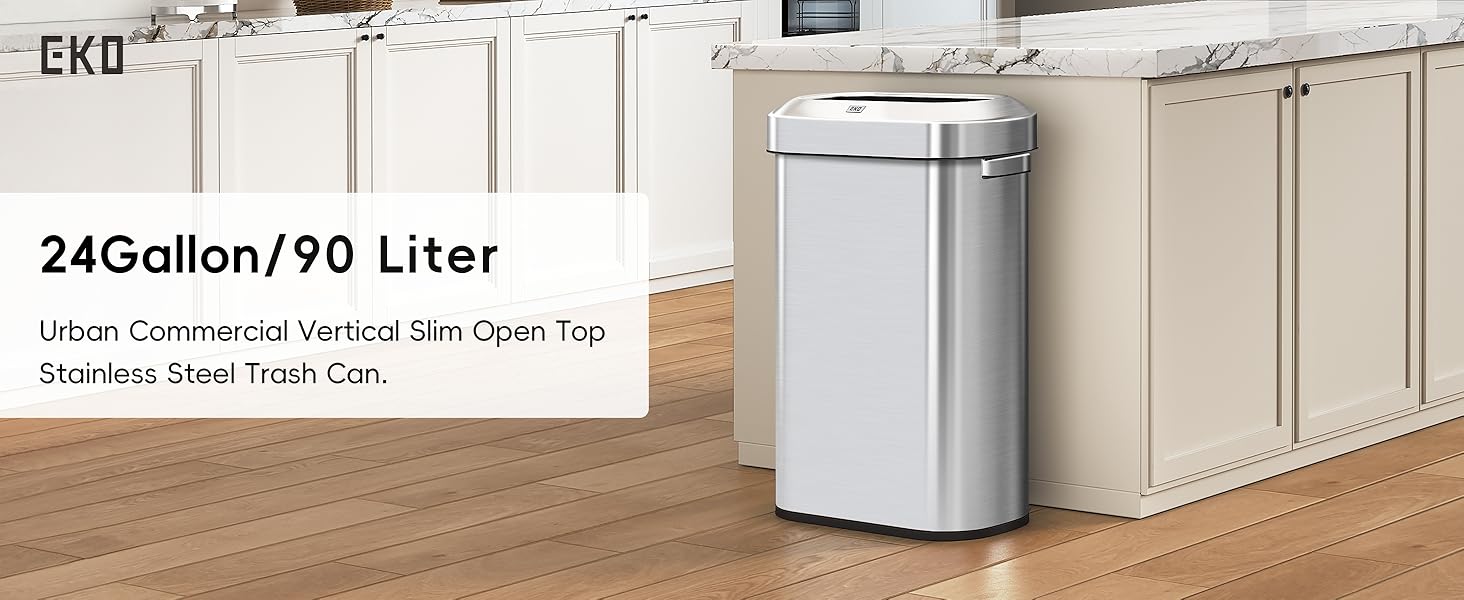 open top trash can for kitchen