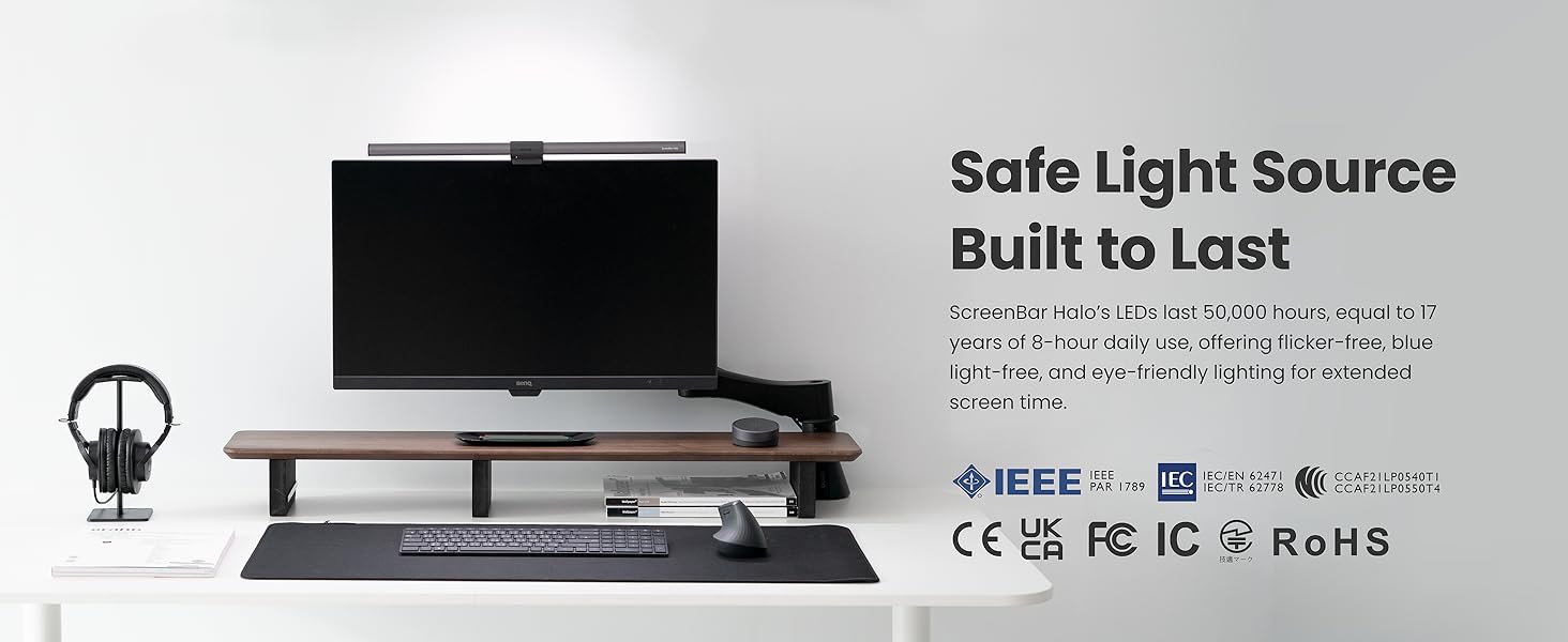 benq screenbar halo monitor light bar no flicker no blue light