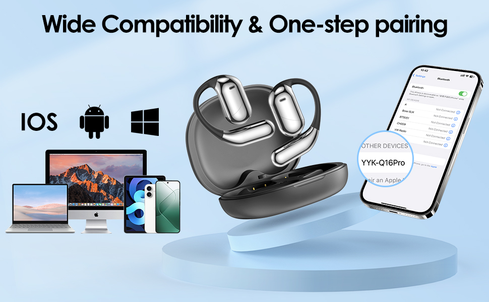 Intelligent Touch Screen Open Ear Bluetooth