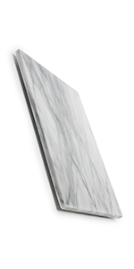 Fox Run White Marble Pastry Board Rolling Pin Stand Black Green