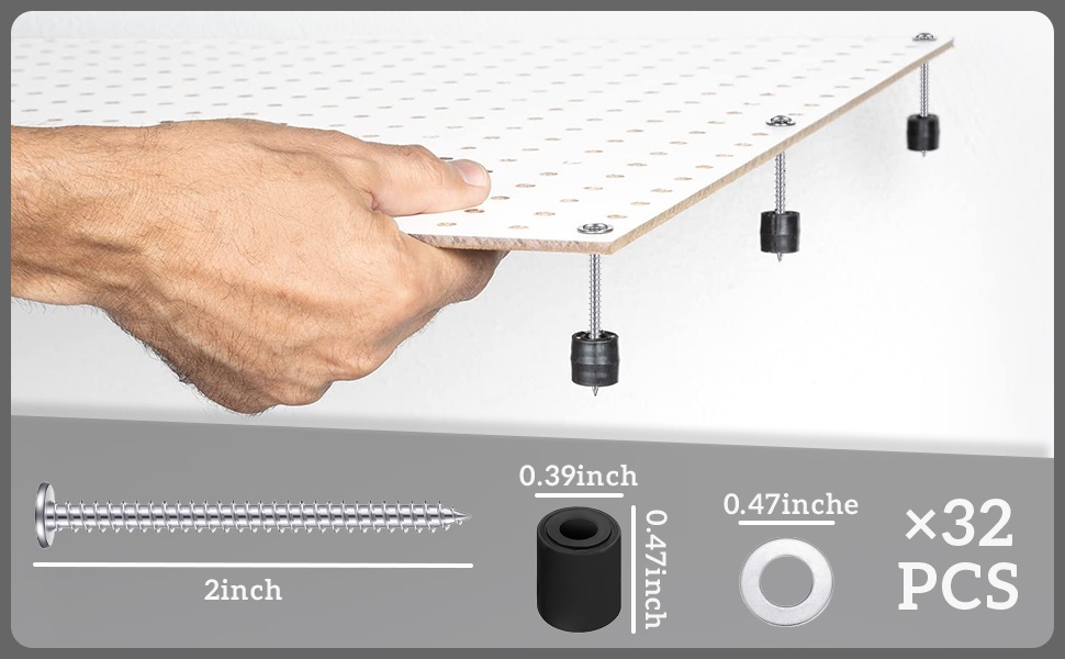 Eagles Pegboard Mounting Kit, (32 Spacers, 32 Screws and 32