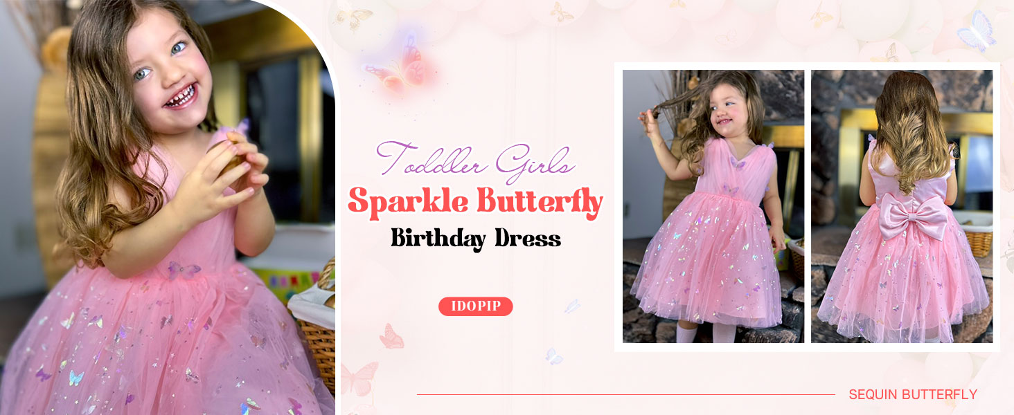 Toddler Girls Butterfly Birthday Dresses