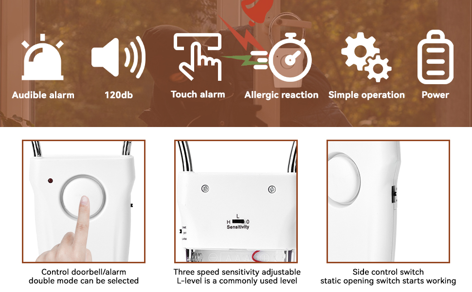 TürgriffAlarm, 120dB Türsensor Door, Window Sensor Alarmanlage