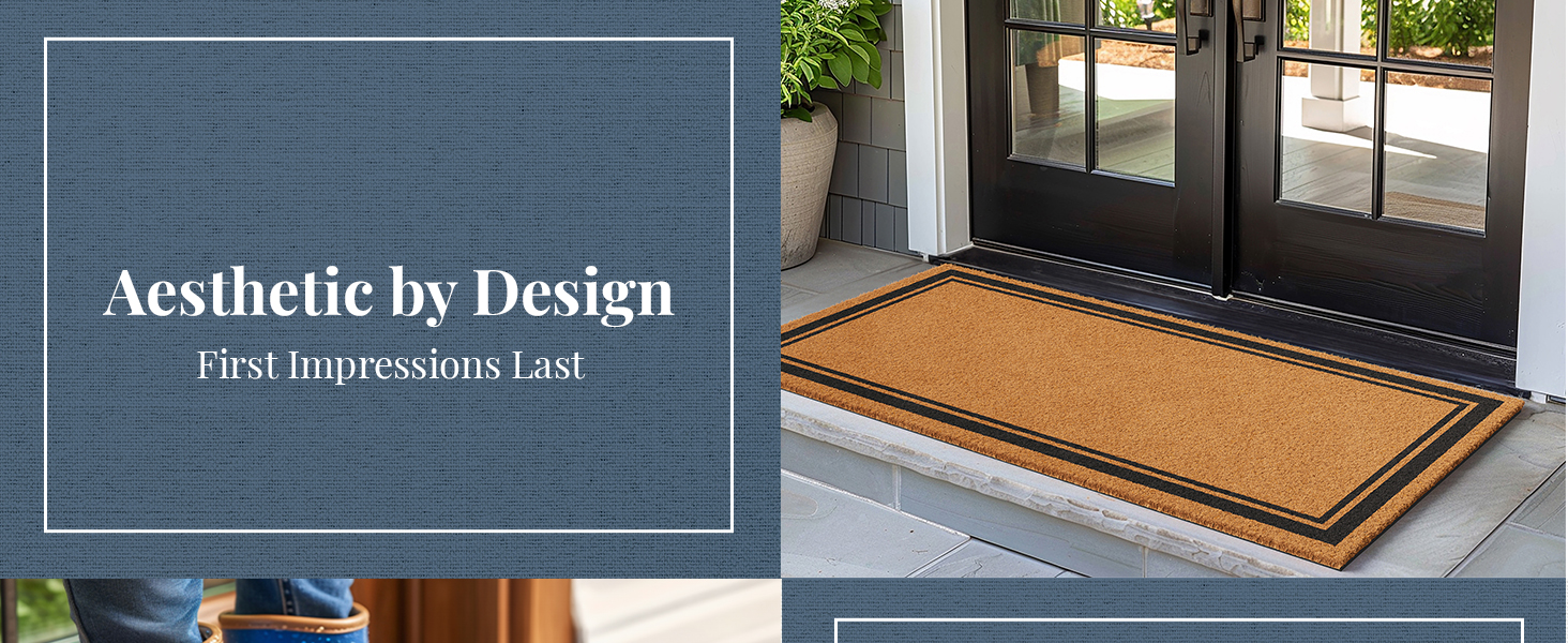Welcome Doormat Outdoor Entrance Non-Slip Durable Coir Front Door All-Weather Welcome Slip-Proof