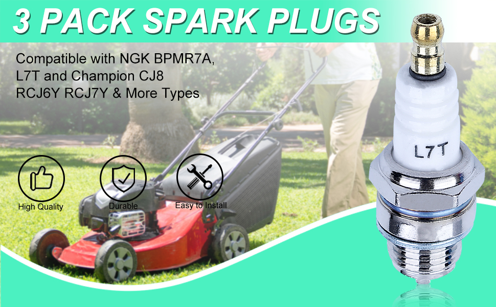 Spark Plug Replacement for NGK BPMR7A, L7T and for Champion