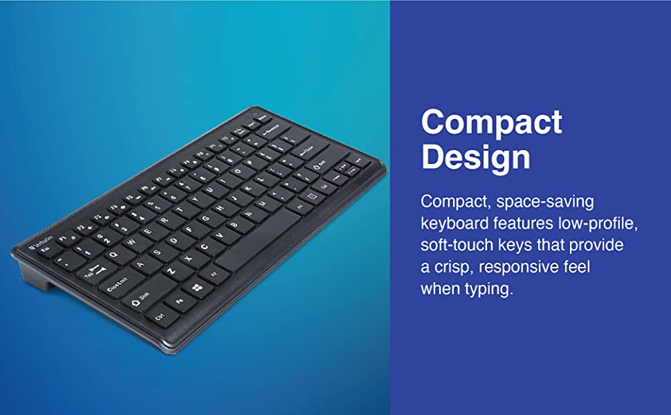 Verbatim Wireless Keyboard and Mouse Combo Compact Silent 2.4GHz Lag