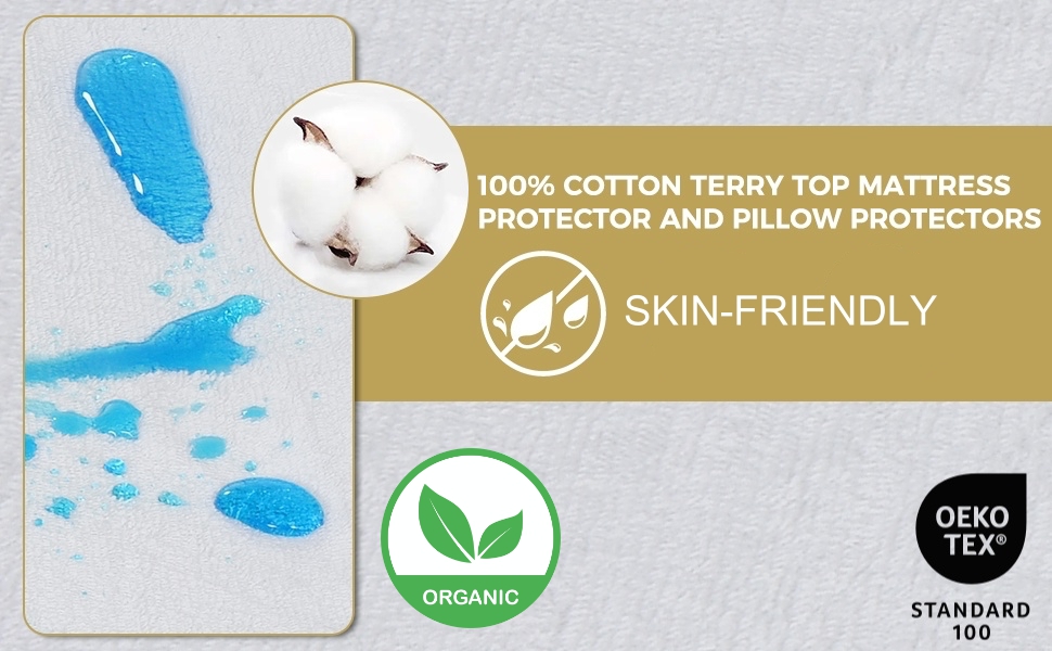 Skin-Friendly Organic pillow protector with zipper