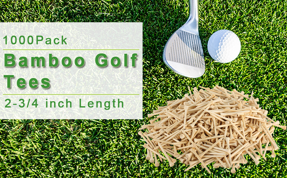 weyleity Bamboo Golf Tees Pack of 1000 23/4inch Length Friendly