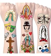 Yoyuspy Chicano Temporary Tattoos Stickers - 200+ Temporary Tattoos for Women Men Adults Guadalup...