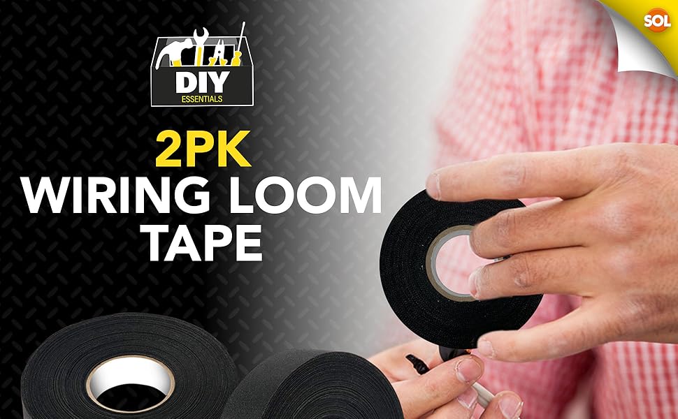 2pk Wiring Loom Tape for Car, Motorcycle & Electricals 20m Adhesive
