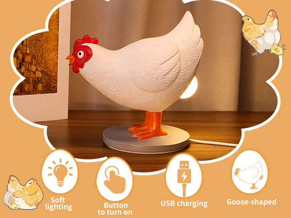 BUMP OF CHICKEN　LAMP OkiyiD Chicken Egg Lamp, Funny Chicken Table Lamp, LED Egg