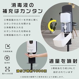 Amazon｜【自動センサー・ゼロ接触】自動手指消毒器 アルコール