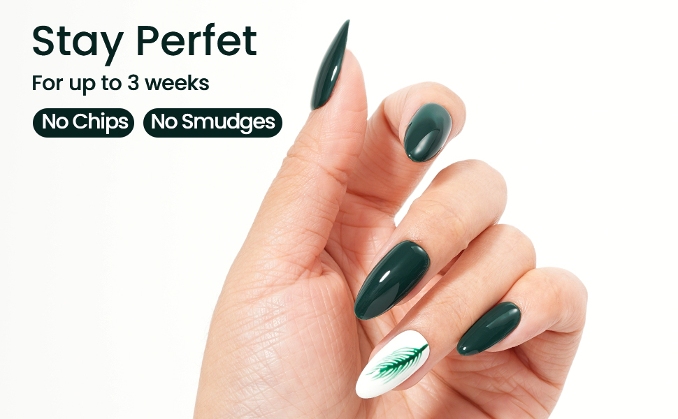 green gel nail polish