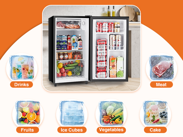 Amazon.com: OLIXIS KEOLI-X98ABK-A Mini Fridge with Freezer