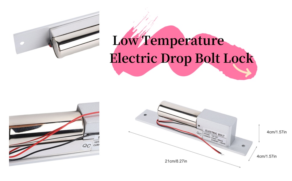 12V Electric Deadbolt Lock, Low Temperature Electric Drop Bolt Lock ...