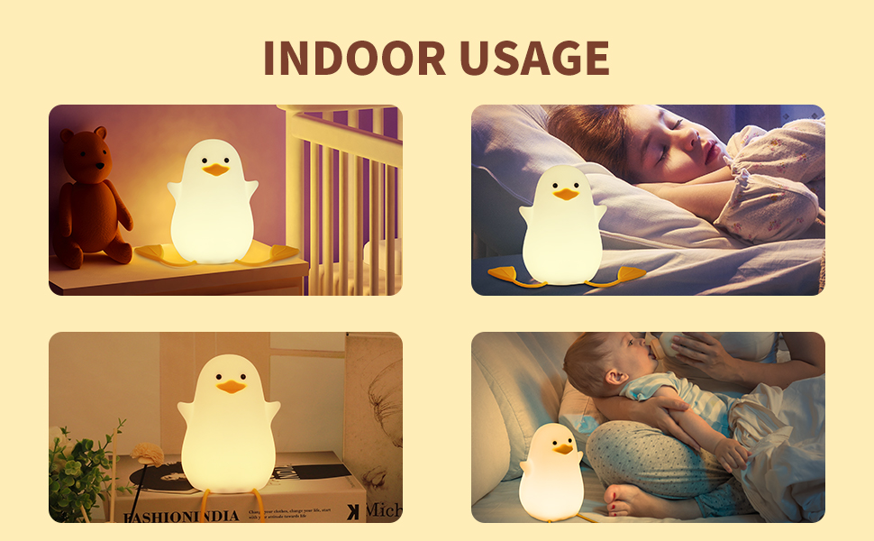 Cute Duck Night Light,Light up Duck for Kids with Warm Color & Dimming