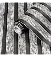 Yun-aeon Natural Wood Peel and Stick Wallpaper Grey Wood Slats - 17.3"x 120" Self-Adhesive Waterp...