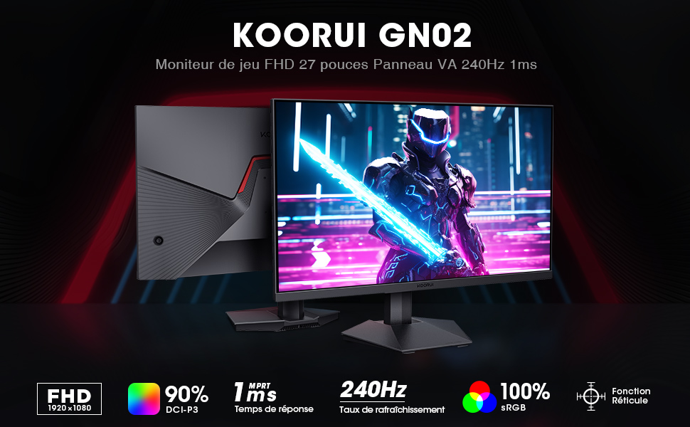 écran gaming 27 pouces 240 Hz 1ms adaptive sync hdmi black friday