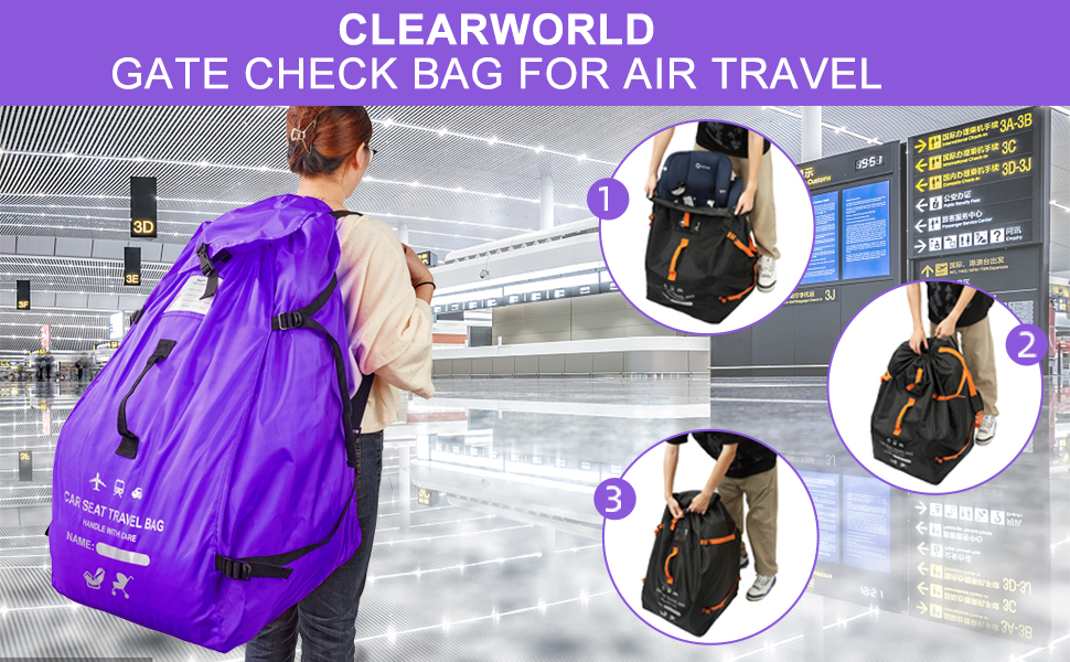 Clearworld Car Seat Travel Bag for Air Travel, Durable Gate