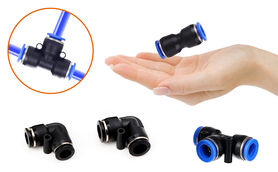 40pcs Push to Connect Fittings Quick Release Pneumatic Connectors Air Line Fittings