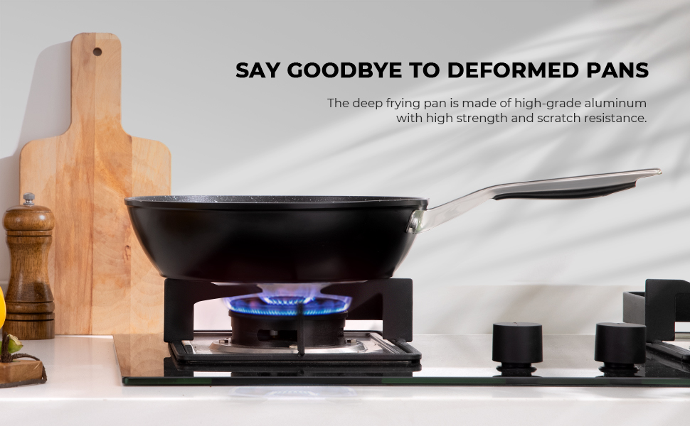 Fadware Non Stick Frying Pan with Lid, Saute Pan 26cm for All Cooktops