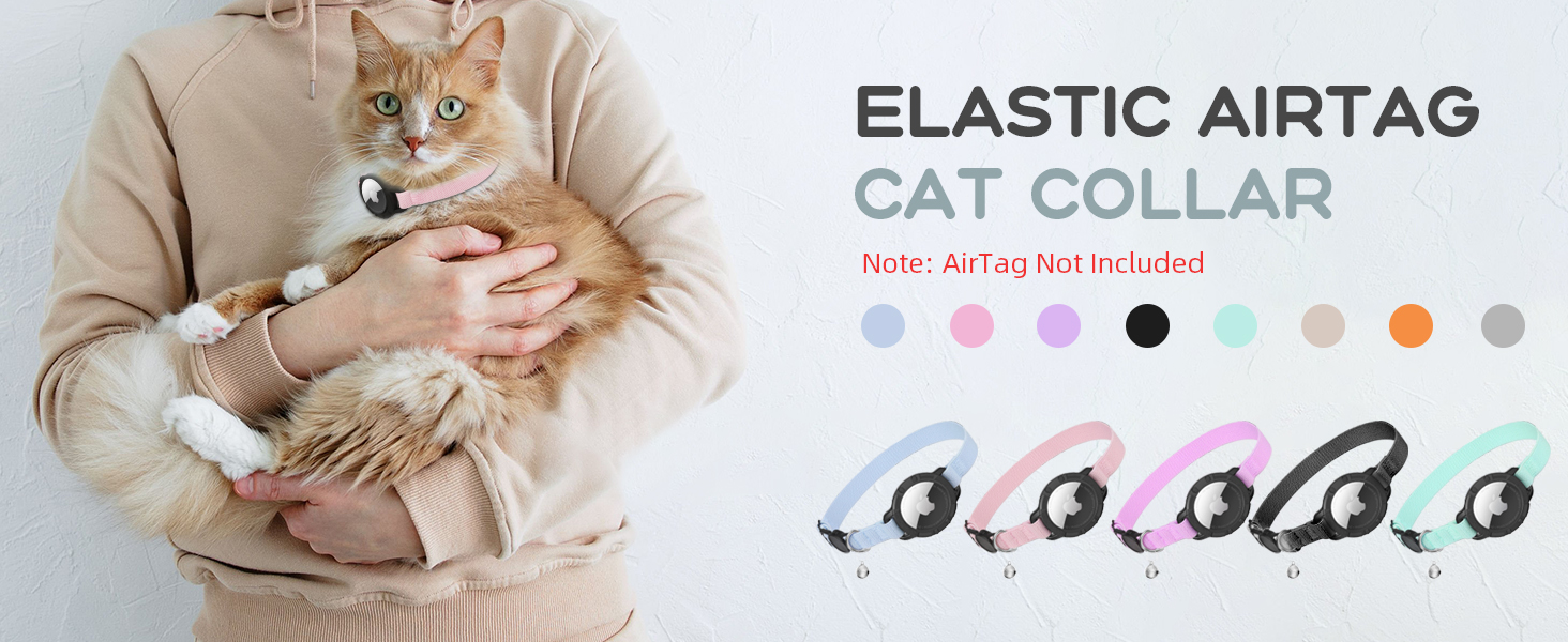 Stretch Airtag cat collars are available in a variety of colors