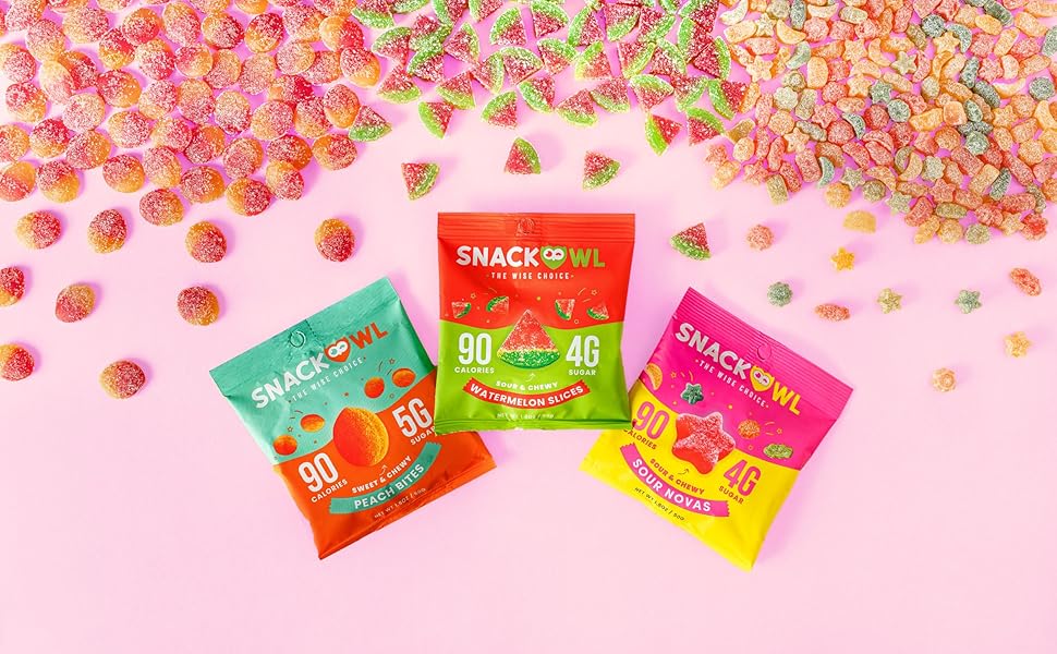 Amazon.com : Snack Owl Vegan Sour Gummy Candy – Gluten Free, Low - What Gummy Candies Are Gluten Free
