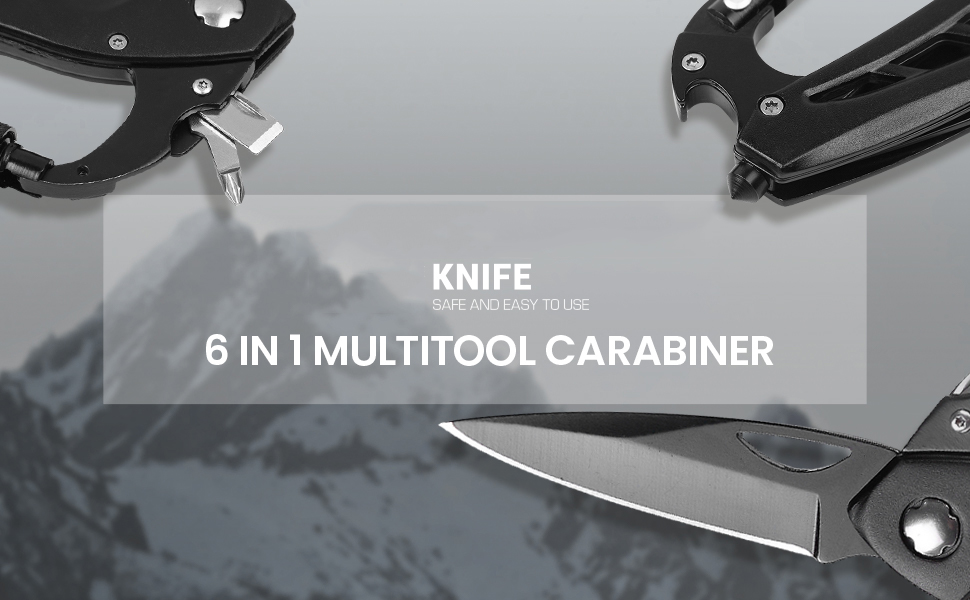 ELECDON Multitool Carabiner with Pocket Knife, EDC Carabiners Keychain