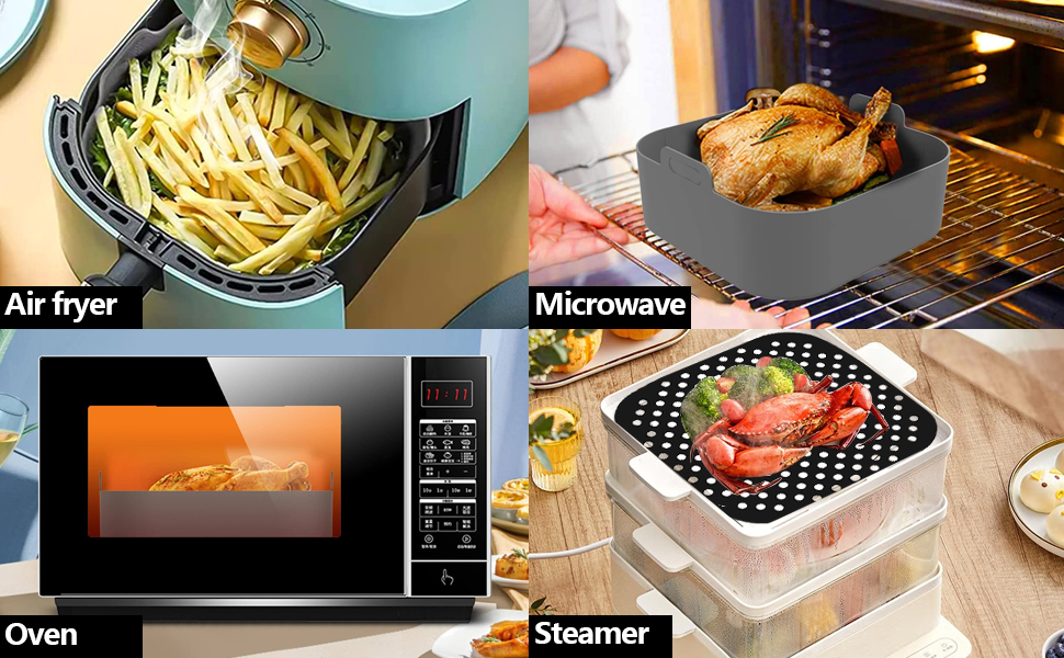 Moleath Air Fryer Accessories 9 Inch, 6PCS Air Fryer Accessory Set with