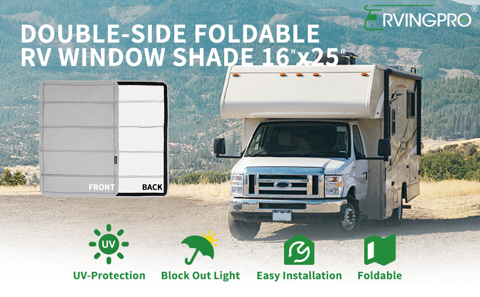 RVINGPRO RV Window Shade 16"x25", DoubleSide