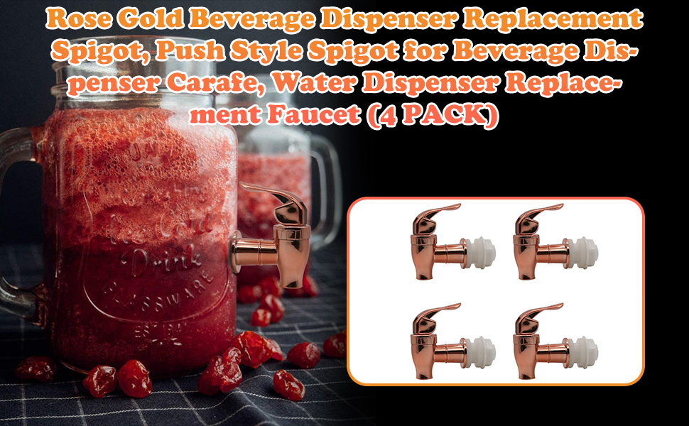 Rose Gold Beverage Dispenser Replacement Spigot, Push