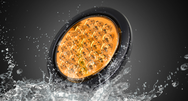 4Inch Round Trailer Tail Light 2PCS 24LED Amber Turn Signals Light