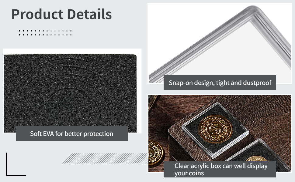 Coin Snap Holders, 30 Pcs Silver Dollar Coin Holders, Coin