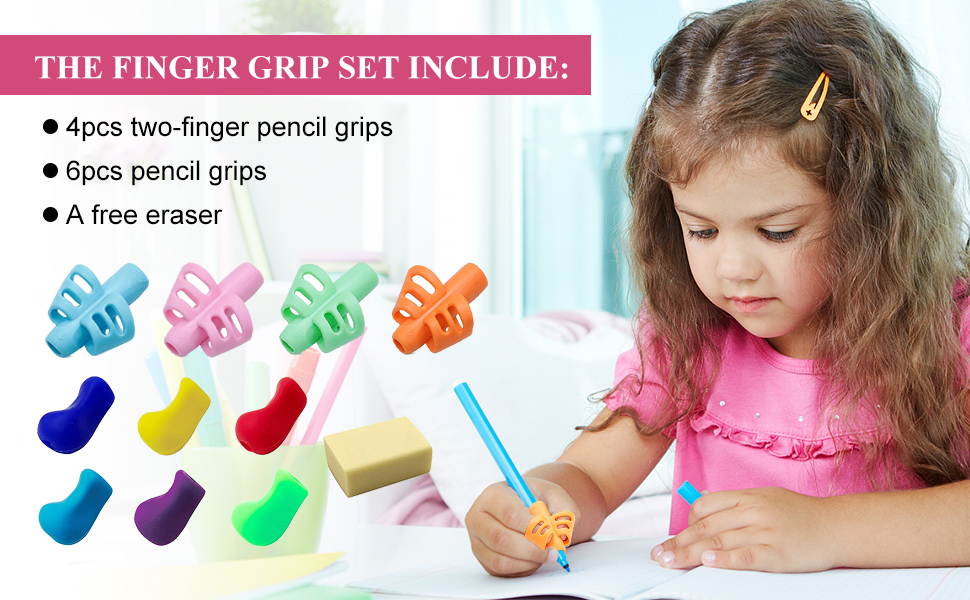 Pencil Grips for Children Handwriting, Dysgraphia TwoFinger Pen Grips