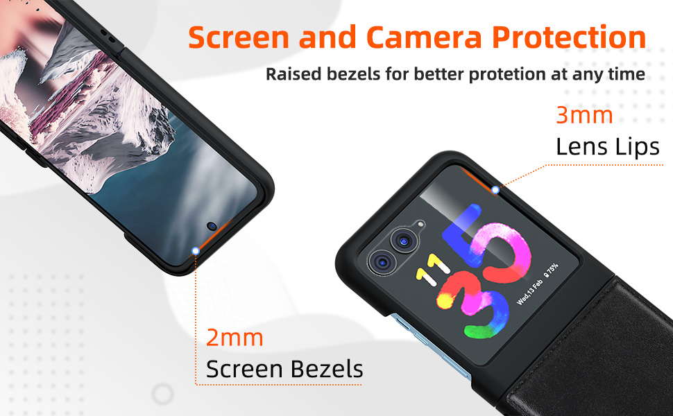 Foluu for Motorola Razr Plus 2023 Case, with Front Builtin
