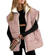 Tankaneo Womens Floral Oversized Puffer Vest Cap Sleeve Winter Warm Puffy Quilted Jackets Coat