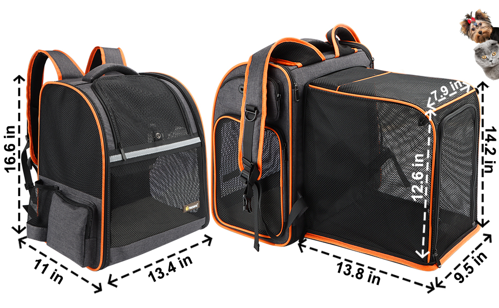 Texsens Cat Backpack Expandable Pet Carrier Pet Backpack