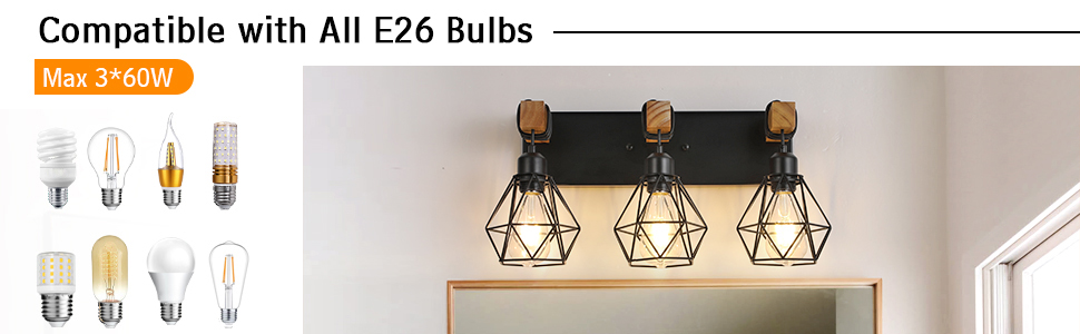 Farmhouse Vanity Light for Bathroom
