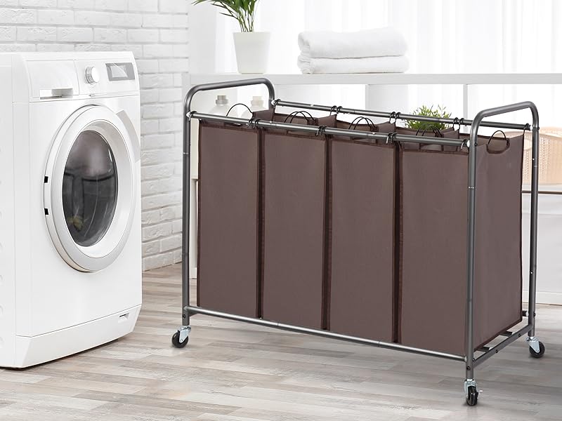 4 section laundry cart