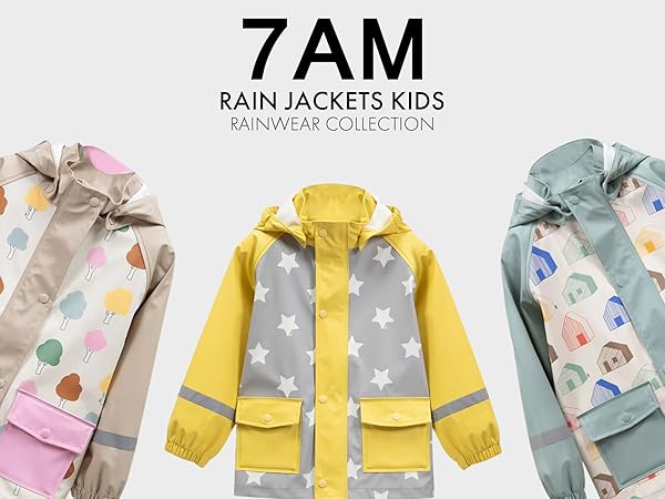 Amazon.com: 7AM Rain Jacket Kids - Unisex Kids Waterproof